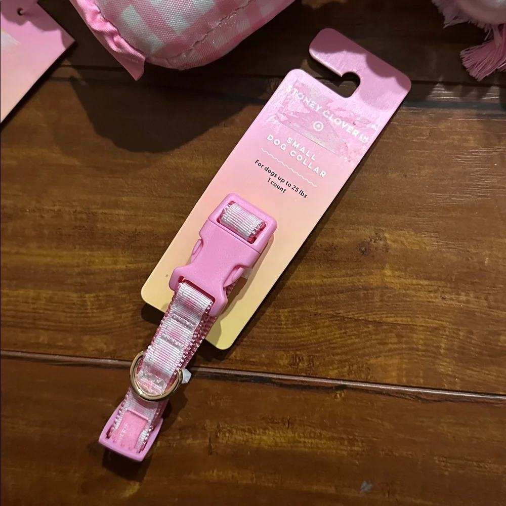 Stoney‎ Clover lane Target collaboration dog collar & heart toy Pink gingham LE